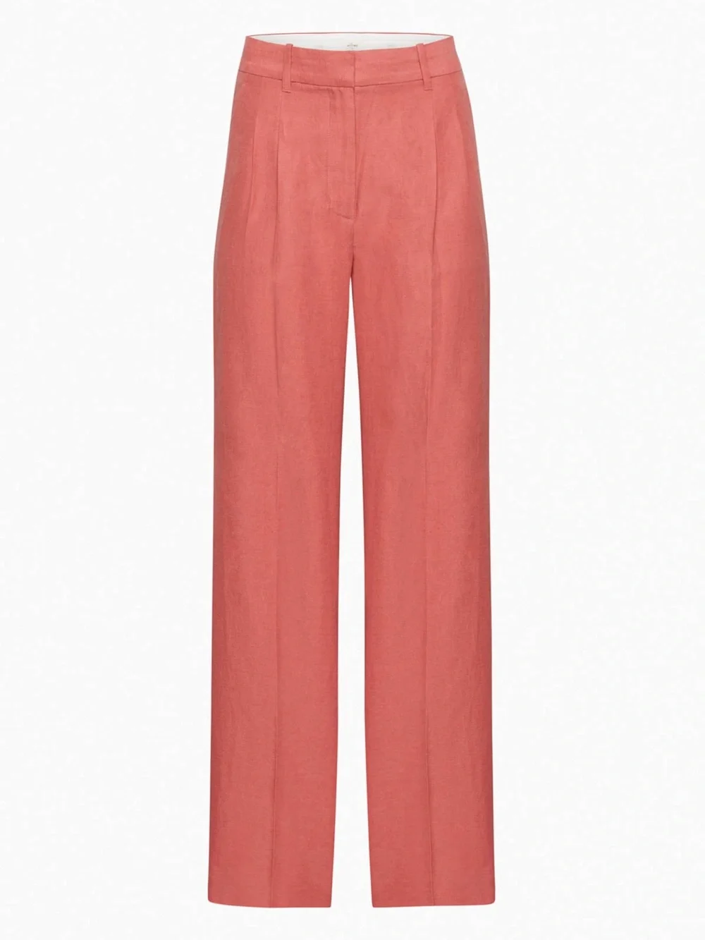 Aritzia Wilfred Pink Coral The Effortless Pants Linen Tailor High Waist Trousers
